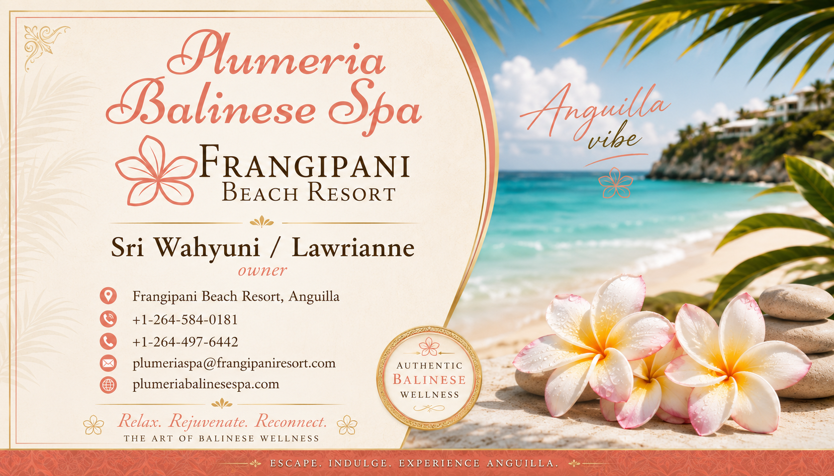 Spa near Frangipani Resort Anguill